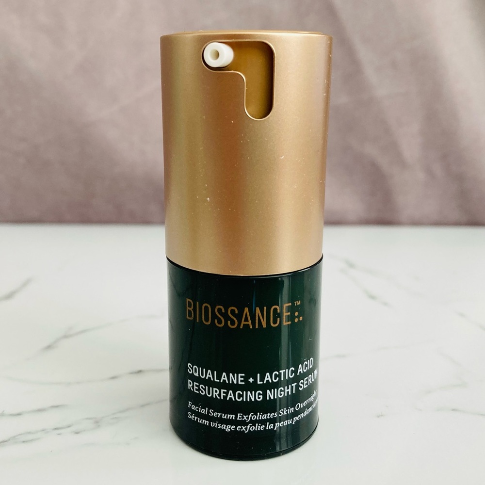 NEW Biossance Squalane + Lactic Acid Resurfacing Night Serum Travel 0.5 oz NWOB